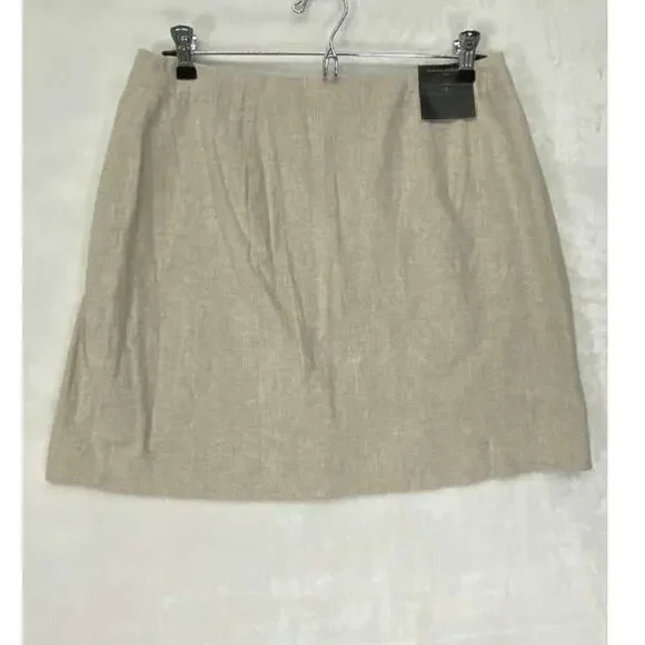 Banana Republic Linen Blend A-Line Front button detail Mini Skirt Sz 8 - Picture 10 of 10